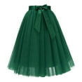 thumbnail image 1 of Women Dresses Dark Green Tutu Dress for Women Long Tulle Midi Skirt Puffy Fairy Skirts Shiny Skirt, 1 of 2