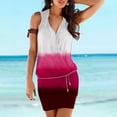 thumbnail image 1 of Women Dresses Deep V Neck Sleeveless Bodycon Dress Wrap Front Ruched Stretchy Floral Print Cocktail Party Mini Dress, 1 of 4