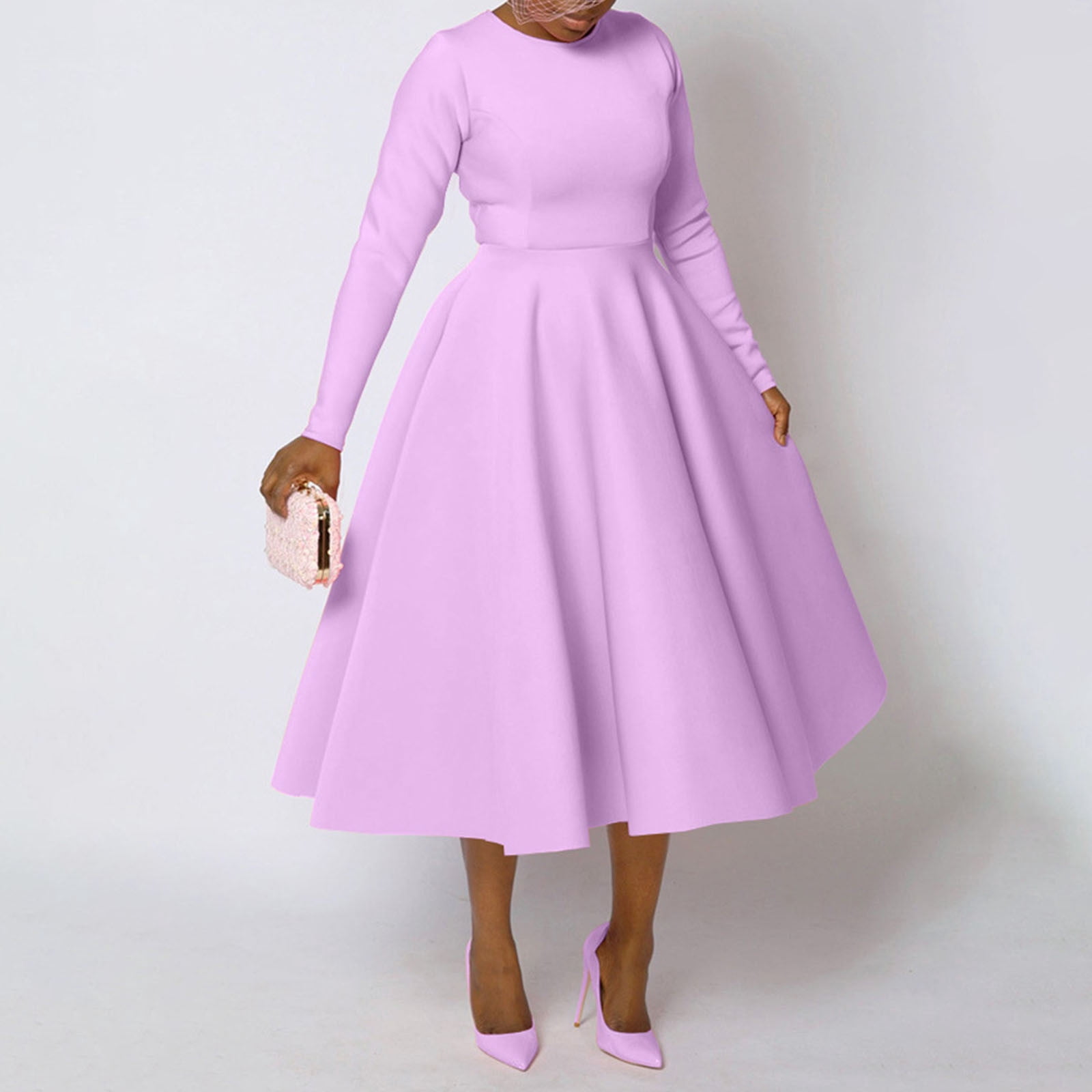 cream and black wedding dress PS24681 6 / The deep V women-occasion Lavender Summer Beach Maxi Color:Navy Pink Multi