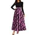 thumbnail image 1 of Women Dresses, Floral High Waist Boho Maxi Dress For Fall 2025, Elegant Casual Beach Wedding Guest Sundress, Plus Size Available Pink Dress Maroon Fringe Dress Clubwear Maxi (L, Hot Pink) ZMTing, 1 of 3