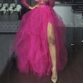 thumbnail image 1 of Women Dresses Hot Pink Tutu Skirts for Women High Low Tulle Midi Skirt Fluffy Skirt Shiny Skirt, 1 of 8