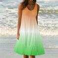 thumbnail image 1 of Women Dresses, Ladies Summer Casual Midi Tank Dresses Sleeveless Crew Neck Dress Green XXXL, 1 of 7