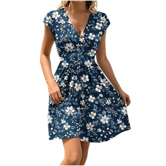 Women Dresses Party Elegant Summer V Neck Solid Casual Short Sleeve Waisted Mini Dress Wedding Guest Cocktail Clubbing Dresses Evening Gowns