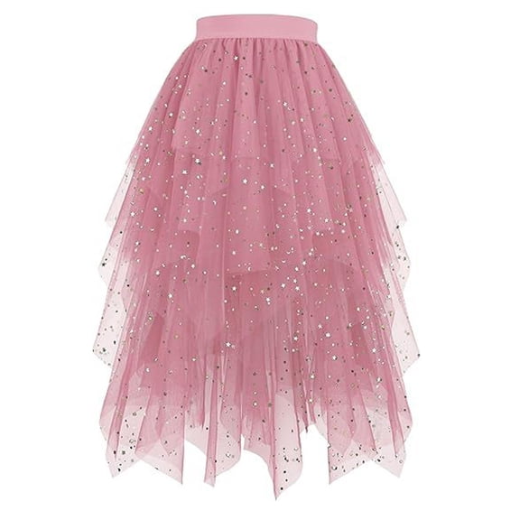 Women Dresses Pink Tutu Skirts for Women Long Mesh Skirt Layered Puffy Fairy Skirt Adult Tutus for Women