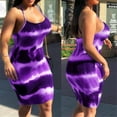 thumbnail image 1 of Women Dresses Plus Printed Sexy Sling Sleeveless Fashion Dresses Plus Size Fashion Dresses Purple Trendy Skirt Size XL, 1 of 6
