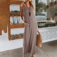 thumbnail image 1 of Women Dresses Plus Solid Sleeveless Sling Fashion Dresses Sexy Fashion Dresses Khaki Trendy Skirt Size XL, 1 of 4