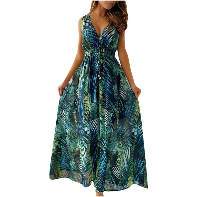 Women's Printed Slim Maxi Dress Women's Printed Slim Maxi Dress