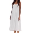 thumbnail image 1 of Women Dresses Spaghetti Strap V Neck Casual Sleeveless Sundress YS8131-White L, 1 of 8