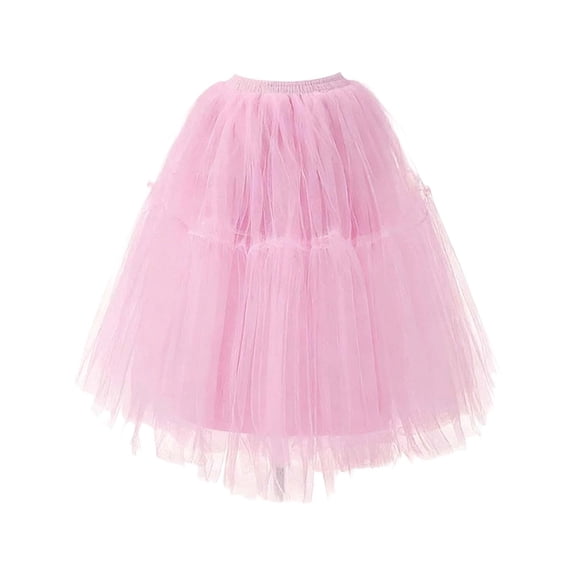 Women Dresses Tulle Midi Skirt Light Pink Tutu Skirts for Women Layered Puffy Fairy Skirt Irregular Tutu Skirt