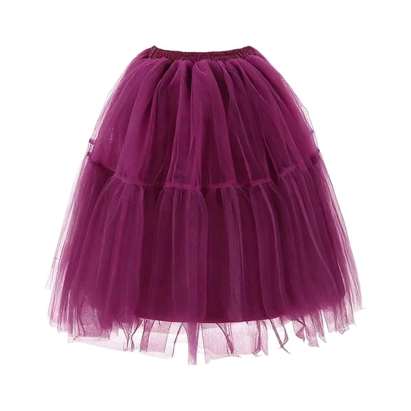 Women Dresses Tulle Skirt Purple Tutu Dress Layered Puffy Fairy Skirt Shiny Skirt
