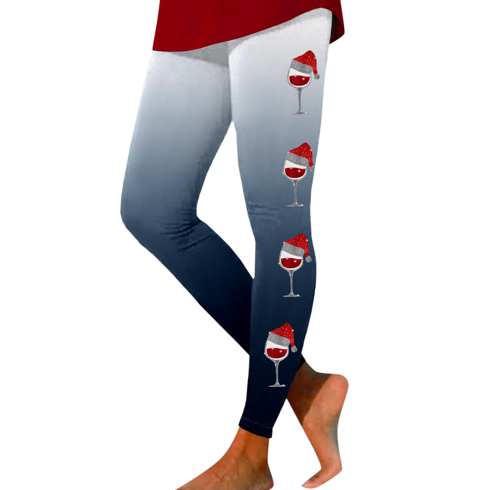 Women Dressy Pant Leggings For Women Workout Out Leggings Christmas Print Color Block Pants Soft Stretchy Leggings Cropped Party Homewear Clohing For