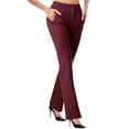 thumbnail image 1 of Women Dressy Pants for Business Casual Stretch Bell Bottoms Work Pants Ornamental Buttons High Waisted Pull on Trousers with Pockets, 1 of 6