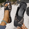 thumbnail image 1 of Women Dressy Summer Flat Sandals Clip Toe Ankle Strap Leopard Sandals Chill Sandals shikongkuajing, 1 of 6