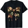 thumbnail image 1 of Women Dripping Camouflage Coquette Bow T Shirt Size S-5XL, 1 of 5