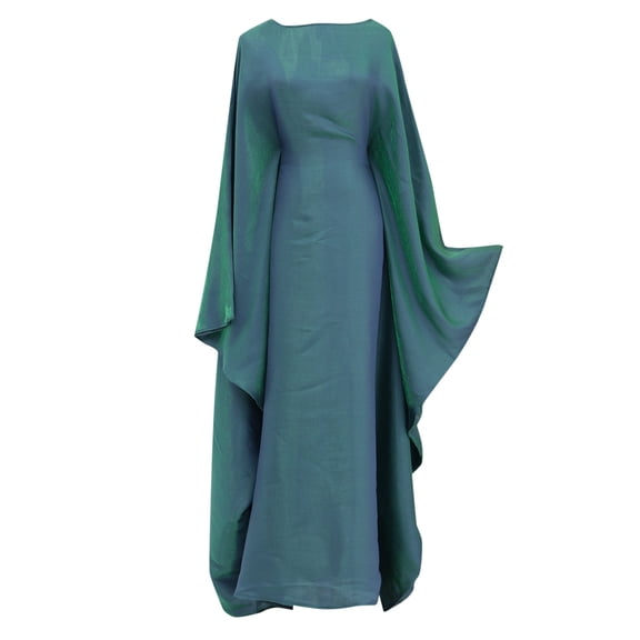 Women Dubai Spring Summer Gathering Party Glitter Cloth Round Neck Belt Dress Robe Hijab for Girls 7 to 8 Years Old Beads Dress Hijab Scarfs for Women Fashion Dress Long Head Scarf for Women