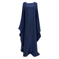 thumbnail image 1 of Women Dubai Spring Summer Gathering Party Glitter Cloth Round Neck Belt Dress Robe, 1 of 3