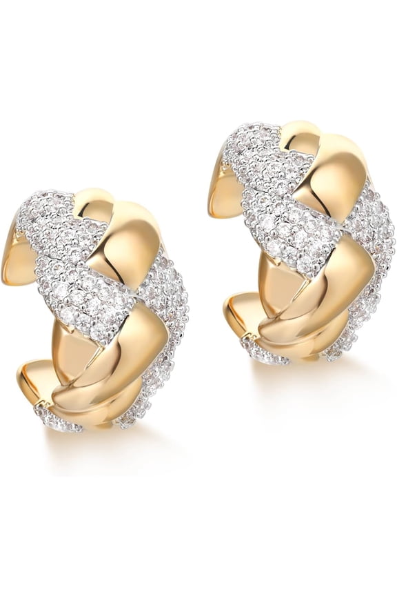 Women Ear Cuff Earrings Gold Non Pierced Cartilage Clip On Open Wrap Hoop 14K Gold Plated Simple Hypoallergenic Everyday Jewelry[Z1]
