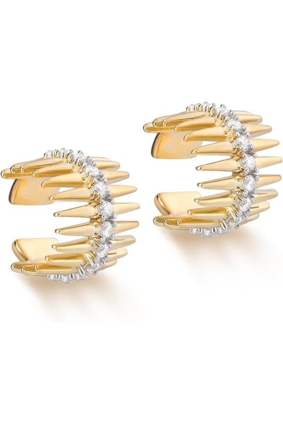 Women Ear Cuff Earrings Gold Non Pierced Cartilage Clip On Open Wrap Hoop 14K Gold Plated Simple Hypoallergenic Everyday Jewelry[Z1]