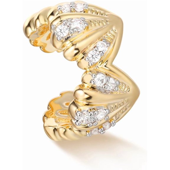 Women Ear Cuff Top Earrings Gold Non Pierced Cartilage Clip on Open Wrap Hoop 14K Gold Plated Simple Hypoallergenic Everyday Jewelry[b763]