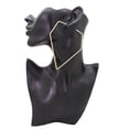 thumbnail image 1 of Women Earrings Set Fashion Jewelry Big Hoop Gold Metal Diamond Shape Bling Look, 1 of 1