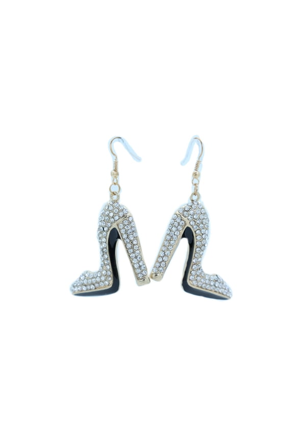 Women Earrings Set Gold Metal Fancy Fashion Pump Shoes Elegant Trendy Jewelry