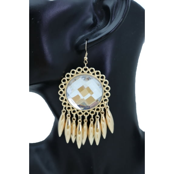 Women Earrings Set Hook Fashion Jewelry Gold Sun Flower Charm Elegant Prom Style