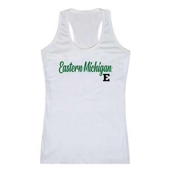 Women Eastern Michigan Eagles Script Tank T-Shirt, White - Extra Large
