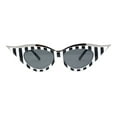 thumbnail image 1 of Women Elaborate Metal Brow Trim Gothic Cat Eye Retro Sunglasses Stripe - Black, 1 of 4