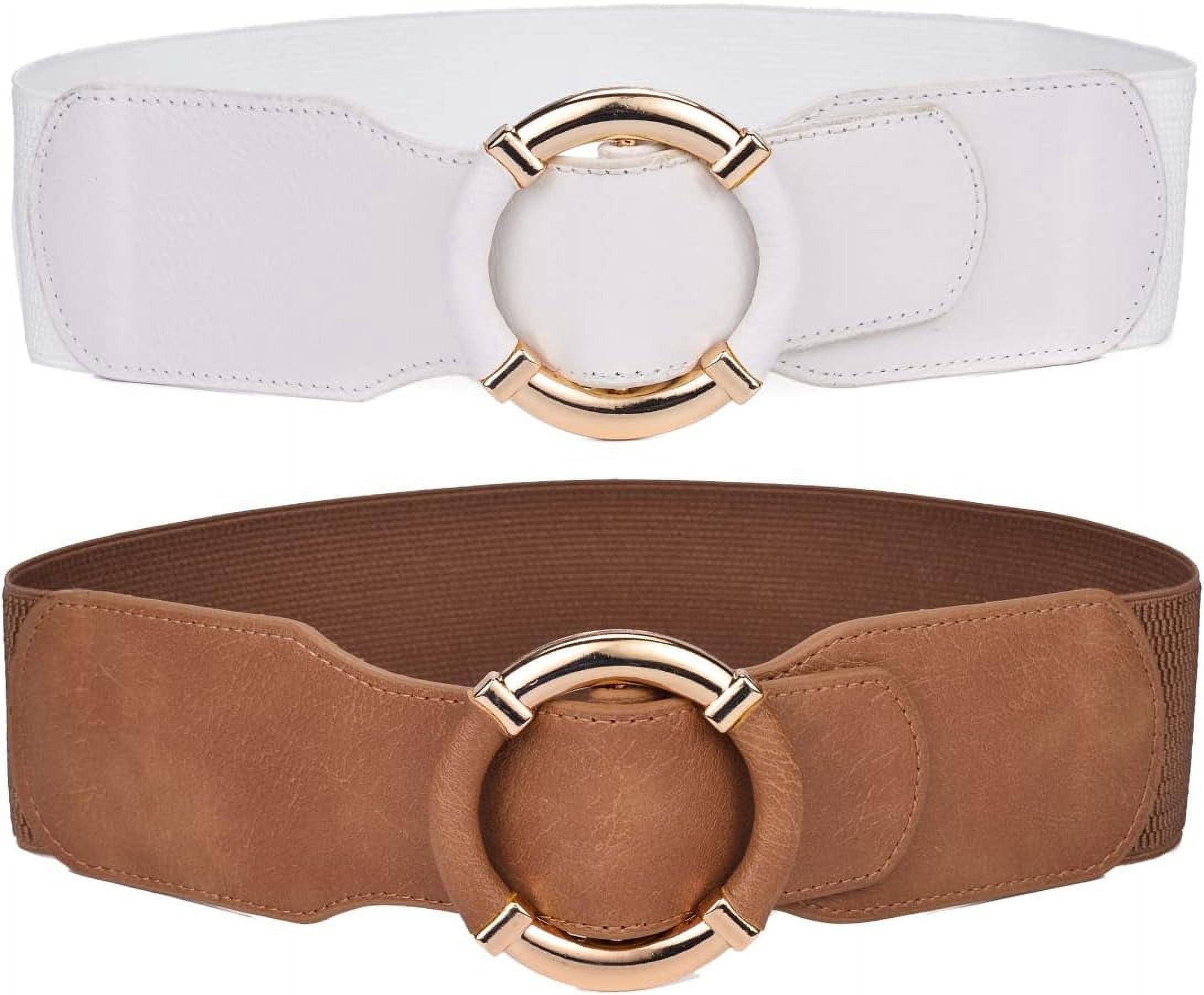 9661 Women Fashion Wide Elastic Cinch Waist Belt Retro Pu Leather Pin Women Elastic Belt Dress Stretchy Wide Waist Vintage Thick  main image 2