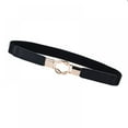 thumbnail image 1 of Women Elastic Belt Metal Buckle Retro Stretch Skinny Ladies Waist Belt Cinch Thin Belt for Dress, 1 of 8