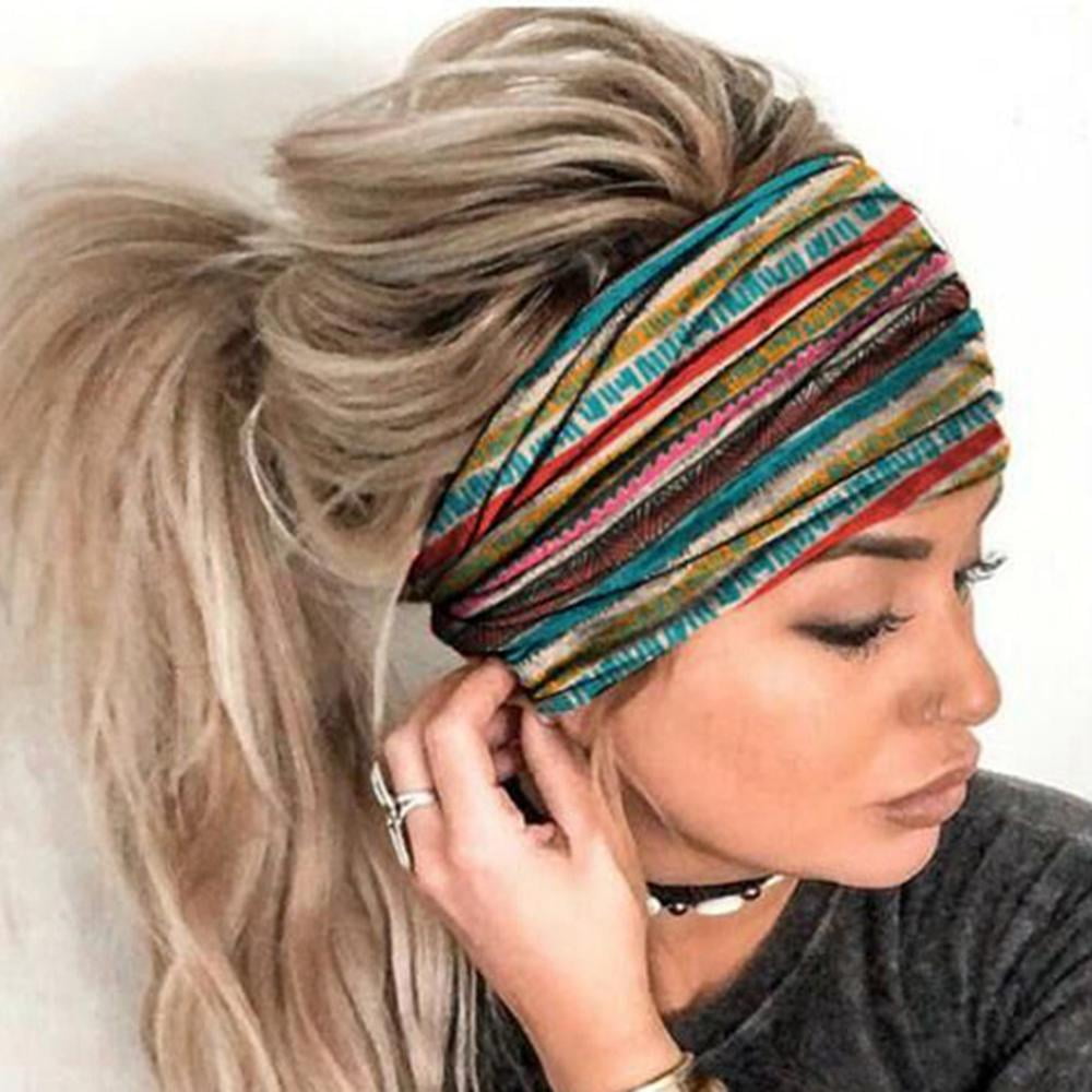 Acenail Wide Headbands Women Turban Headband Elastic Non