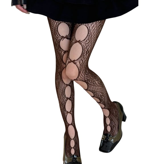 Women Elastic Nylon Tights Colorful Fishnets Leggings with Hollowout Bows Accents Sheer Mesh Pantyhose For Party Costume