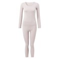 thumbnail image 1 of Women Elastic Thermal Inner Wear Thermal Underwear Warm Elastic Tops Pants Grey One Size, 1 of 6