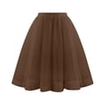 thumbnail image 1 of Women Elastic Waist Mesh Tulle Skirt Layered Flowy Midi Party Dance Skirt, 1 of 4