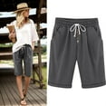 thumbnail image 1 of Women Elastic Waist Shorts Casual Solid Color Shorts Comfy Lightweight Shorts With Pockets Womens Winter Pants Womens Petite Pants Casual Work Floral Pants for Women Casual Womens Casual Pants on, 1 of 7