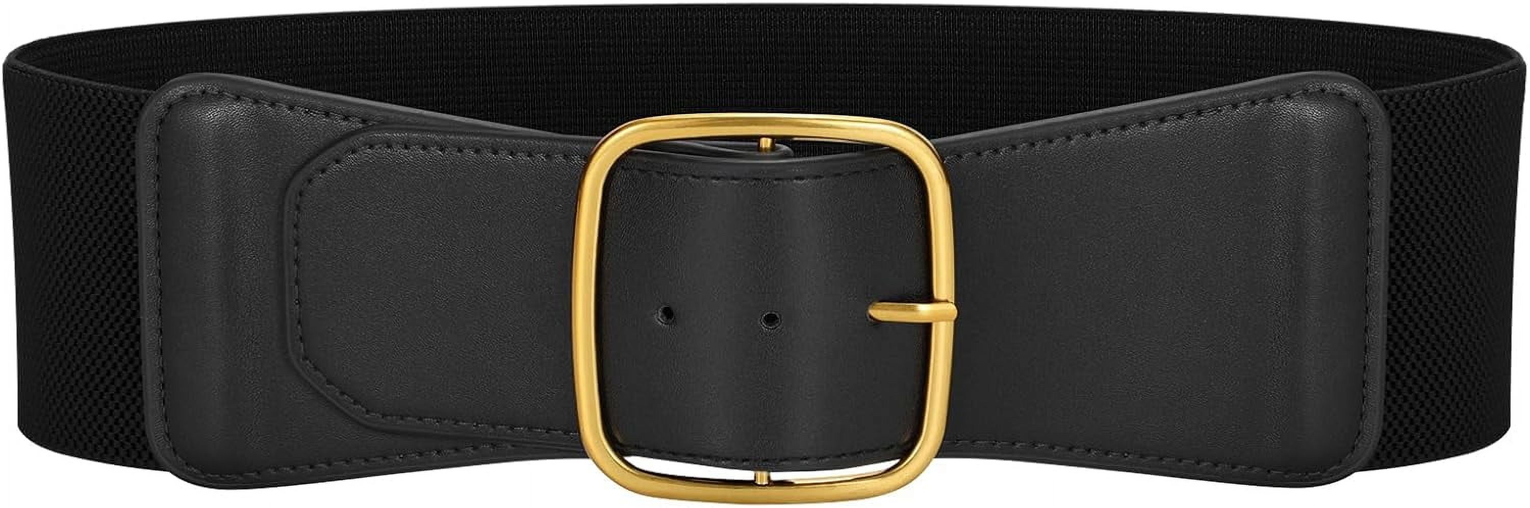 4975 Women Elastic Wide Belt For Dress Square Buckle Waist Belts Ladies wide-square-buckle-womens-  main image 2