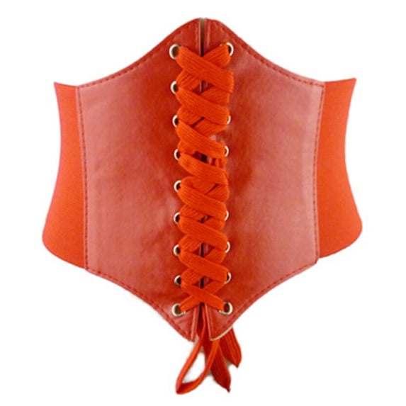 Women Elastic Wide Tight Corset Tie High Waist Slimming Body Sculpting Belt
