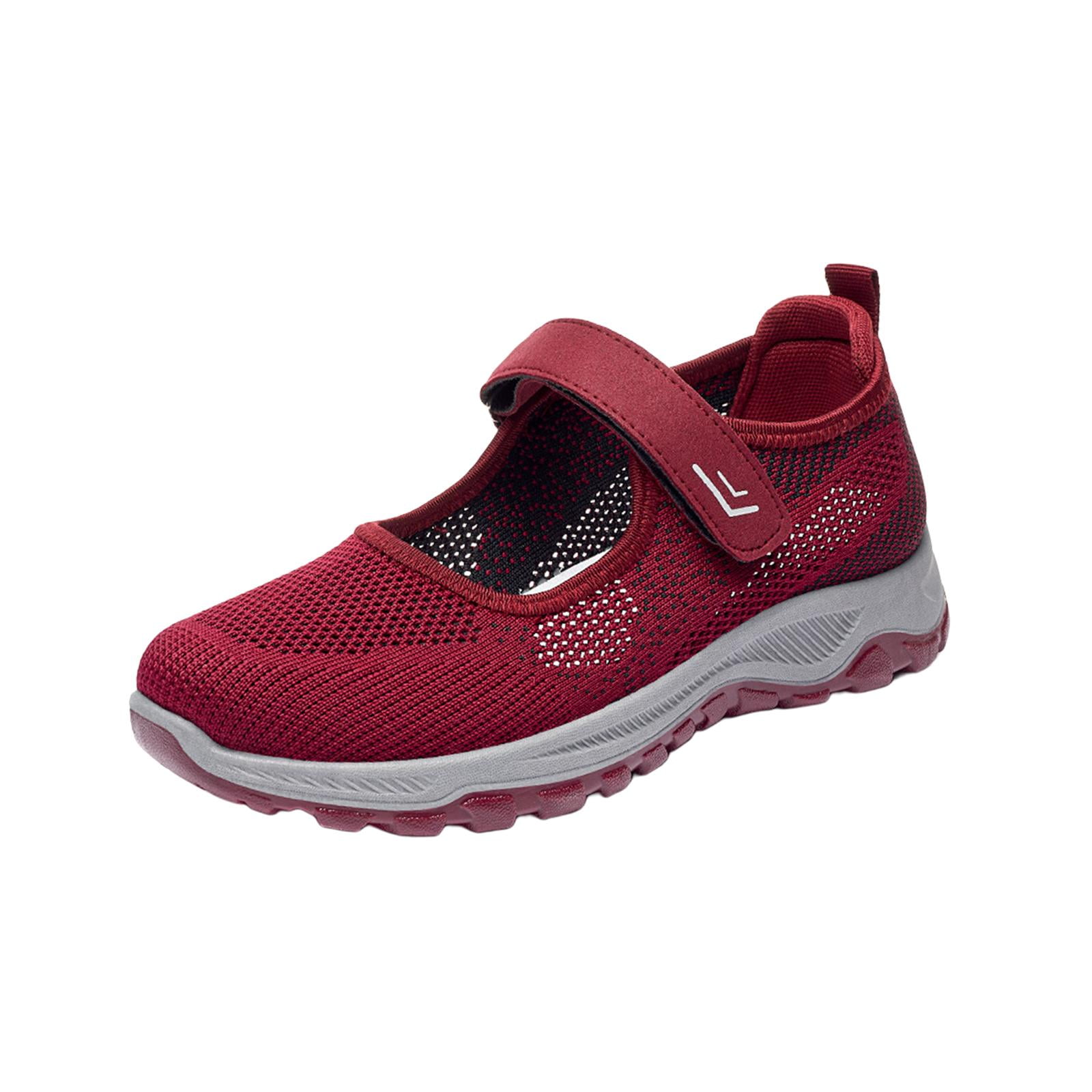 Amazon.com: Summer Lightweight Walking Shoes Hollow Breathable Elderly Shoes  Comfortable Mom Shoes Casual Shoes Couple Mesh Shoes Sneaker Women Non Slip  (Red, 7) : Sports & Outdoors