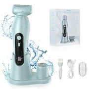 Women Electric Razor, 2 in 1 Electric Shaver for Women, LED Light, Digital Display, Low Noise, Wet Dry Use for Bikini Hair Removal Underarm Public Hairs Legs