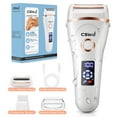 thumbnail interactive-video image 1 of Women Electric Shaver, 3 in 1 Painless Lady Razor Waterproof Wet & Dry, USB Rechargeable Low Noise Body Hair Remover Epilator Bikini Trimmer Grooming Kit W/ LED Display for Face Legs Armpit Underarms, 1 of 9