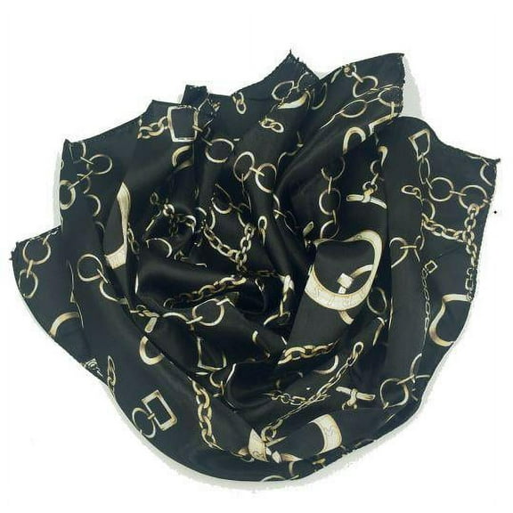 Women Elegant Black Fashion Chain Scarf
