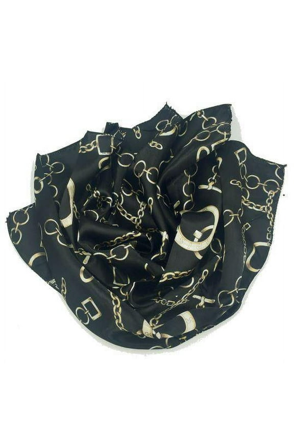 Women Elegant Black Fashion Chain Scarf