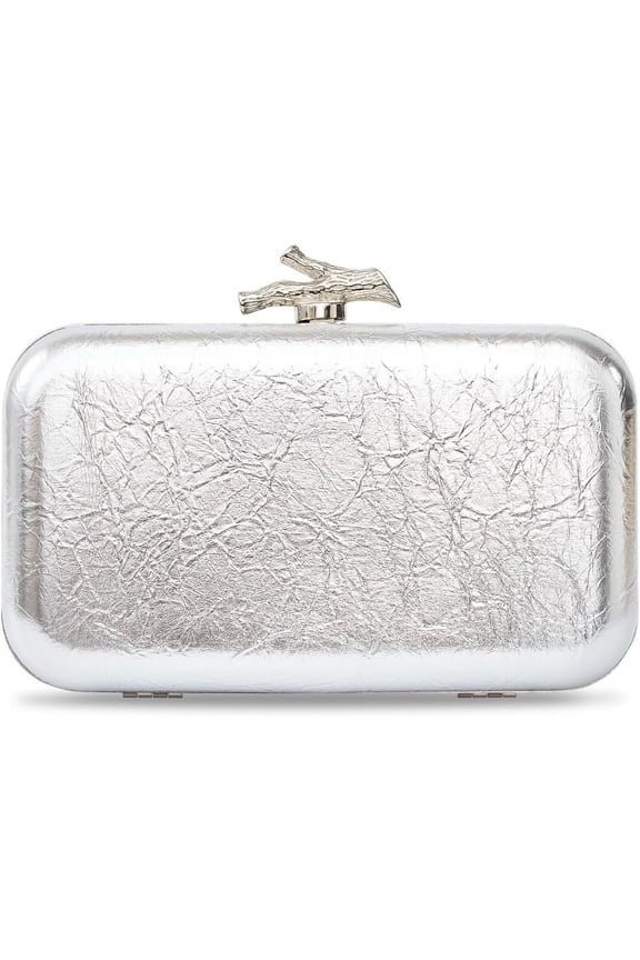 Women Elegant Clutch Purses Satin Pleated Evening Structured Handbag Metallic PU Fashion Bag Woven Classic Box Bag