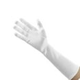 thumbnail image 1 of Women Elegant Elbow Length 15" Satin Gloves (White), 1 of 3