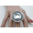 thumbnail image 1 of Women Elegant Fashion Jewelry Fancy Round Dressy Silver Metal Bling Glass Ring, 1 of 1