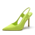 thumbnail image 1 of Women Elegant Heel Sling Back Pointed, 2023 summer new  color satin high-heeled pointed toe all-match lace-up shallow mouth sexy ladies catwalk shoes, 1 of 8