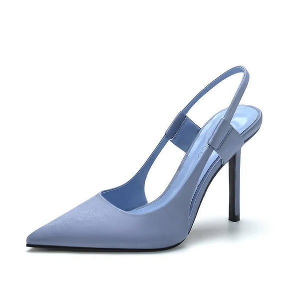 Women Elegant Heel Sling Back Pointed, French sandals with empty high heels 2023 new pointed shallow Mueller shoes thin heels single shoes