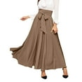 thumbnail image 1 of Women Elegant High Waist Skirt Tie Front Pleated Maxi Skirts Club Basic Leisure Dailywear, 1 of 9