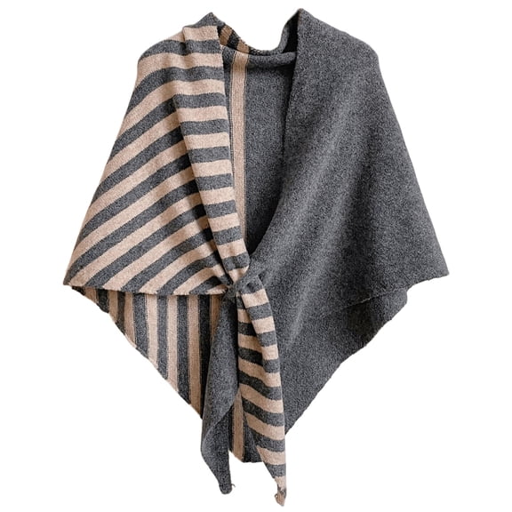 Women Elegant Knit Triangle Shawls Wraps Trendy Color Tie Up Knotted Pashmina Scarf Sweater Fall Winter Camel Free