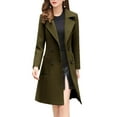 thumbnail image 1 of Women Elegant Notched Collar Double Wool Blend Over Coat Maternity Winter Coat Midi Length Winter Coats plus Size Women Fashion Hooded Trench Coat Women Trench Coats Long Thigh Length Winter Jacket 3x, 1 of 4